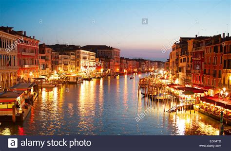 Skyline Of Venice In Beautiful Twilight Colors Italy