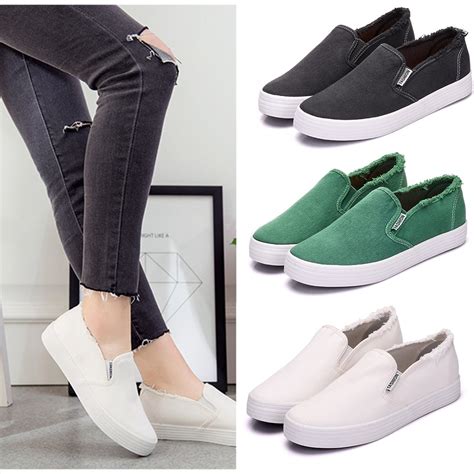 Buy 2018 Flat Canvas Shoes Women Loafers Spring Autumn