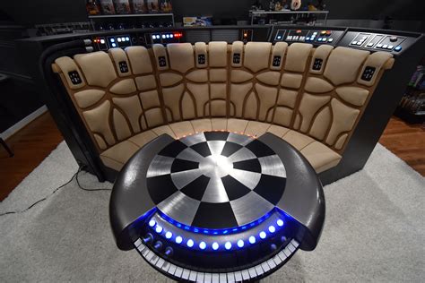 Real Upholstered Millennium Falcon Couch And Holochess Table Rpf
