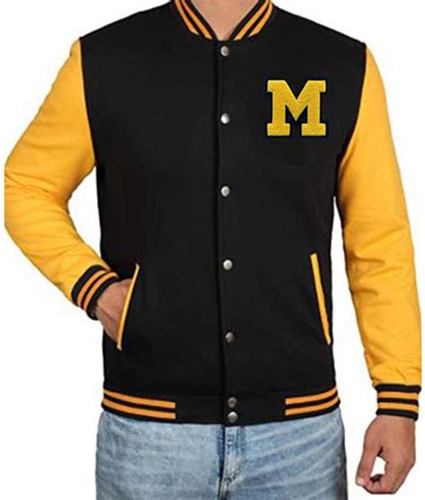 Mens Bomber Varsity Black And Yellow Letterman Jacket Jackets Creator