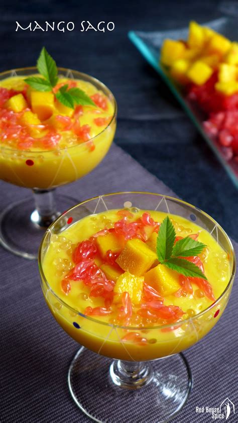 Smooth Mango Puree Flavoured With Coconut Garnished With Grapefruit