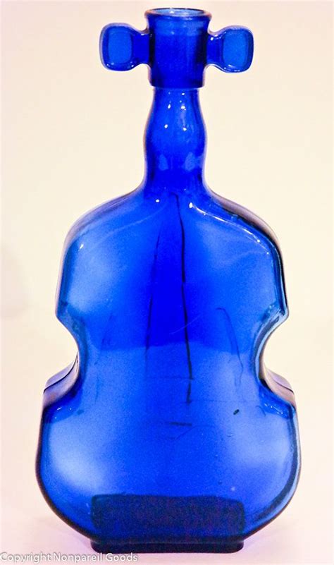 Vintage Bottle Violin Bottle Cobalt Blue Glass Bottle Etsy Blue Glass Bottles Vintage