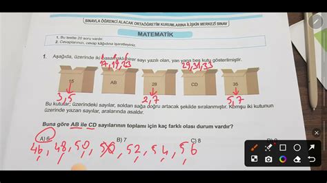 Sinan Kuzucu Yayınları Türkiye geneli LGS 1 deneme sınavı matematik