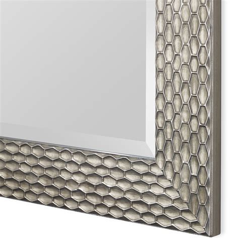 Pewter Honeycomb Rectangular Mirror Mansion Worthy Mirrors Touch Of