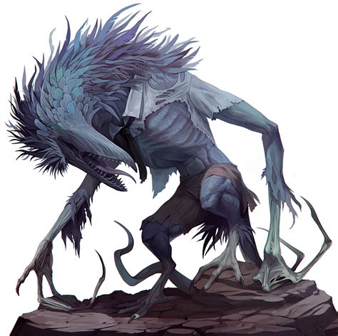 Spindly Bird By Tetramera On Deviantart Creature Concept Art Monster