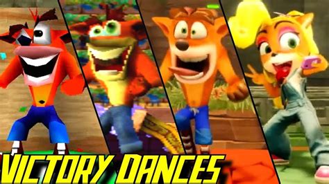 Evolution Of Crash Bandicoot Victory Dances 1996 2019 Youtube
