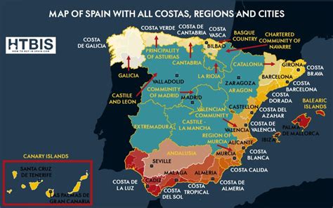 Your Ultimate Map Of Spain With All The Regions The Costas And The