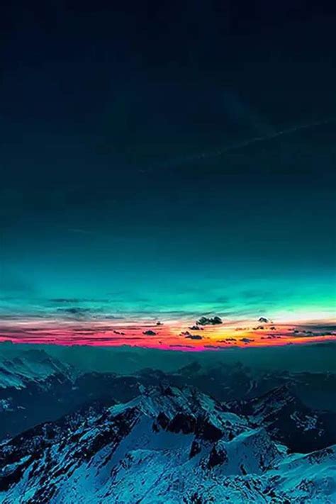 Sky On Fire Mountain Range Sunset Iphone 4s Wallpaper Download Iphone