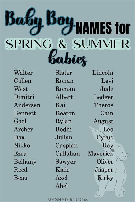 Cute Handsome Unique Baby Boy Names For Spring And Summer Babies