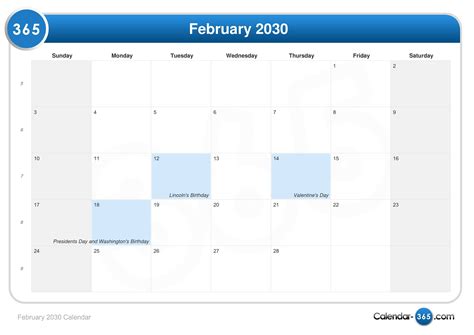 February 2030 Calendar