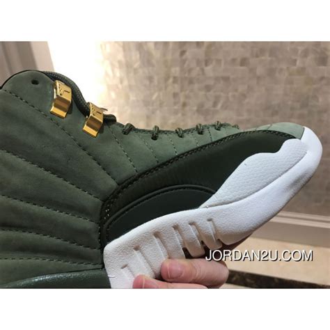 Air Jordan 12 Full Grain Leather New He Green Men Shoes Size All Code