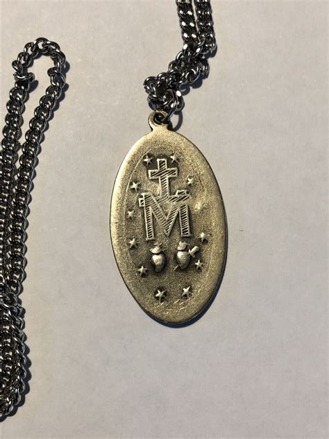 Vintage Catholic Medal Mary Conceived Without Sin Pray For Us 125” On 24”ch Ebay