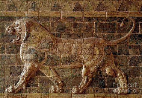 Detail Of The Ishtar Gate Depicting A Mosaic Lion Of Bricks Photograph