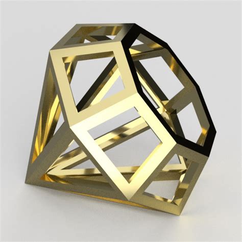 3d Printable Diamond Shape By Imakina