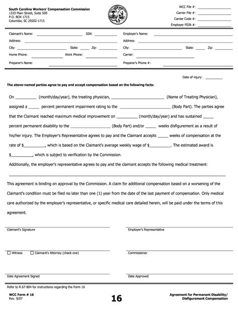 Form 20 South Carolina Workers Compensation Commission Fill Out And