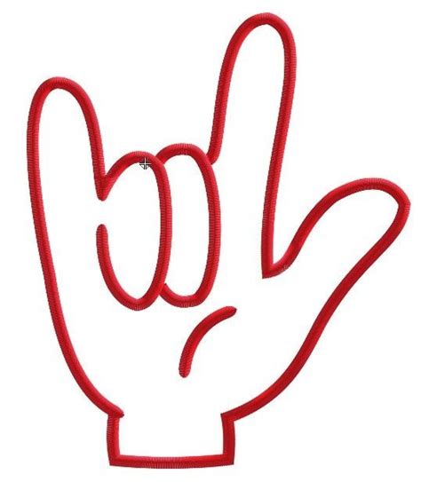 Ily Outline Hand Deaf Sign Asl Signs Sign Language Art American Sign