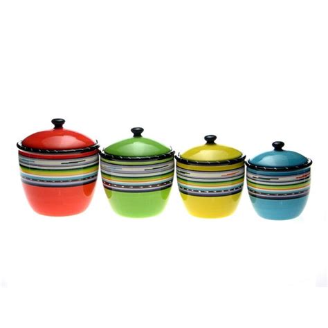 ‘santa Fe 4 Piece Canister Set Green Kitchen Canisters Kitchen