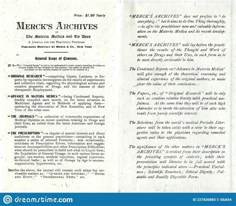 Photo Of The Front Pages Of The First Edition Of Merck S Medical Guide