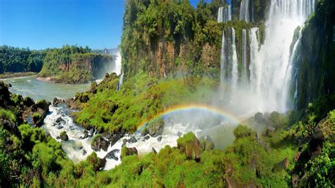 4568366 Waterfall Landscape Nature Rainbows Rare Gallery Hd