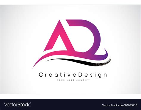 Ad Letter Logo Design Creative Icon Modern Vector Image