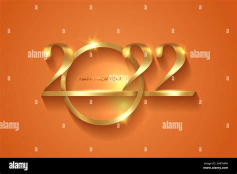 2022 Happy New Year With Gold Texture Modern Background Vector