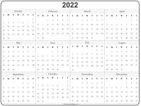 Printable Calendars For 2022 Free Printable Calendar Monthly