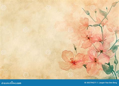 Vintage Floral Background With Pink Blossoms Elegant Design Concept
