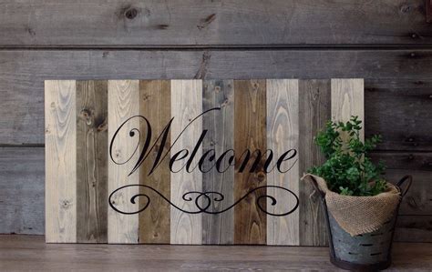 Welcome Sign, LARGE wood welcome sign, farmhouse, welcome sign, farmhouse wall decor, welcome ...