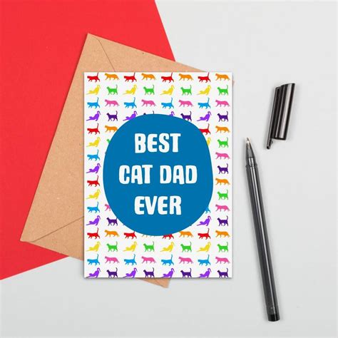 Large Size Best Cat Dad Card By Adam Regester Design