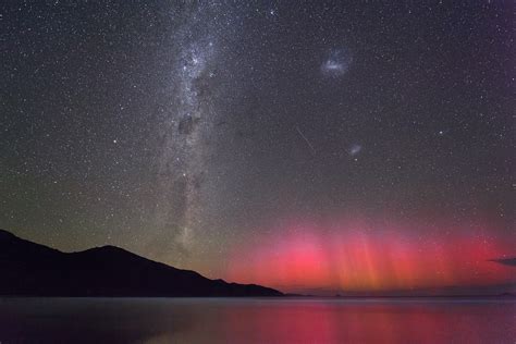 Aurora Milky Way Galaxy Large Magellanic Cloud Galaxy And Small