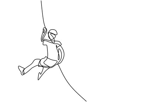 A Person Holding A Line For Climbing A Wall One Continuous Line Of