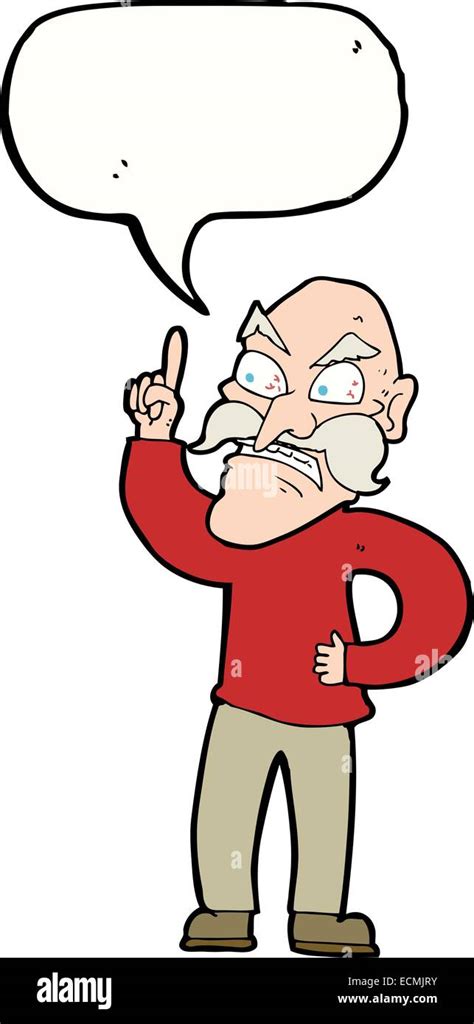 Cartoon Old Man Laying Down Rules With Speech Bubble Stock Vector Image