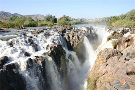 Les Chutes Epupa Namibie Chutes Deau Du Fleuve Cunene Situées Sur