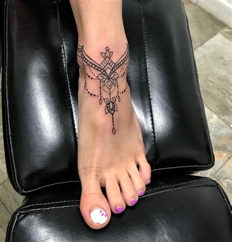 Foot Tattoos Top Of Foottattoos Ankle Tattoos For Women Anklet