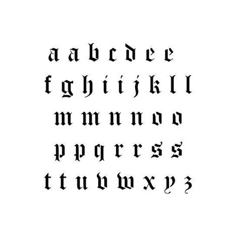 Old English Lowercase Alphabet Stencils Old English Letters Old
