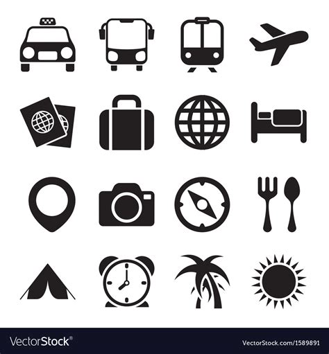 Travel Icons Royalty Free Vector Image Vectorstock