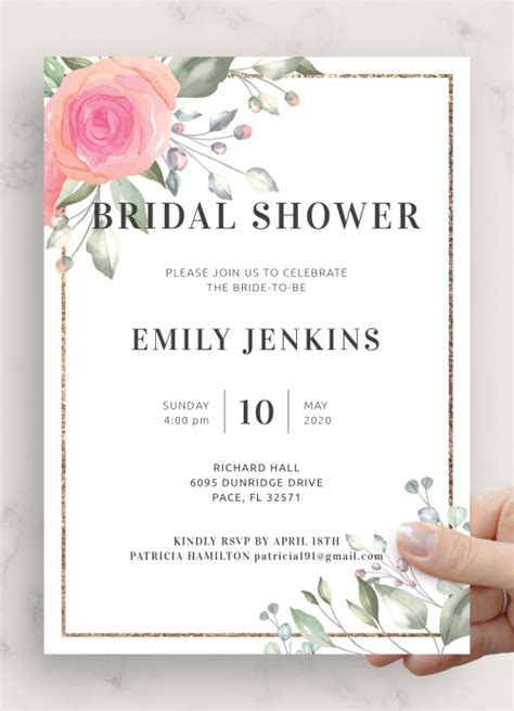 download printable classic elegant bridal shower invitation pdf