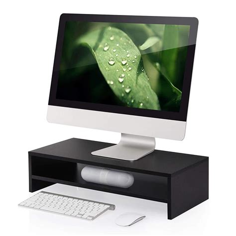 Fitueyes 2 Tier Monitor Riser Stand 213 Inch With Keyboard Storage