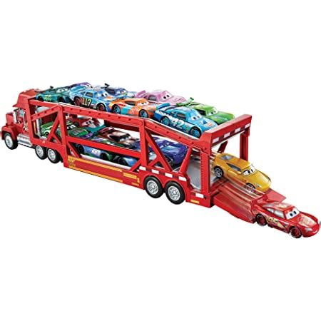 Disney Pixar Cars Fireball Beach Racers Mack Hauler Vehicle With Two