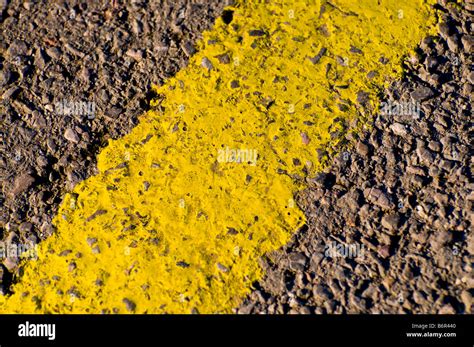 Yellow Road Line Stock Photo Alamy
