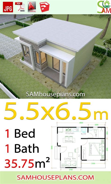 One Bedroom House Plans 6x6 With Shed Roof Tiny House Plans Easy