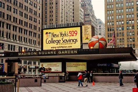 Entrance Marquee Of Madison Square Garden In New York Usa Editorial