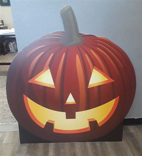 Lighted Pumpkin Cardboard Cutout Standup Prop - Dino Rentos Studios, INC.