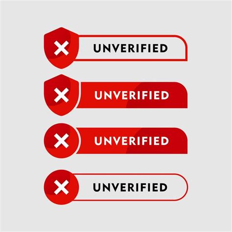 Premium Vector Set Of Unverified Button With Cross Mark Icon Vector