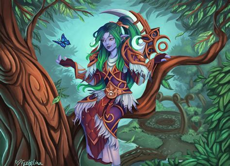 Druid In The Grove By Faebelina On Deviantart Warcraft Art Druid