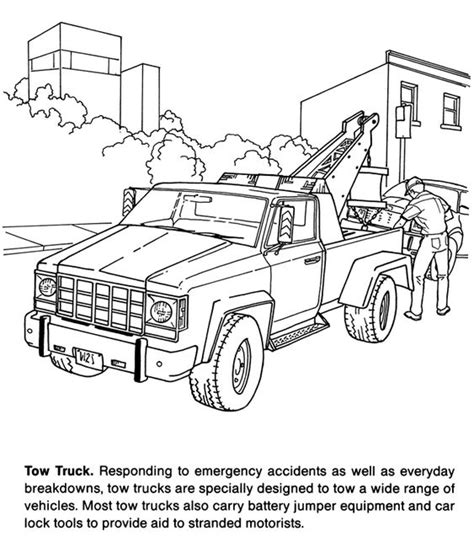 Tow Truck Coloring Page Kids Coloring And Activity Pages Pinterest