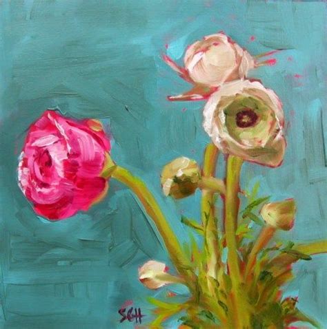 Daily Paintworks Sandy Haynes Flower Art Painting Ranunculus