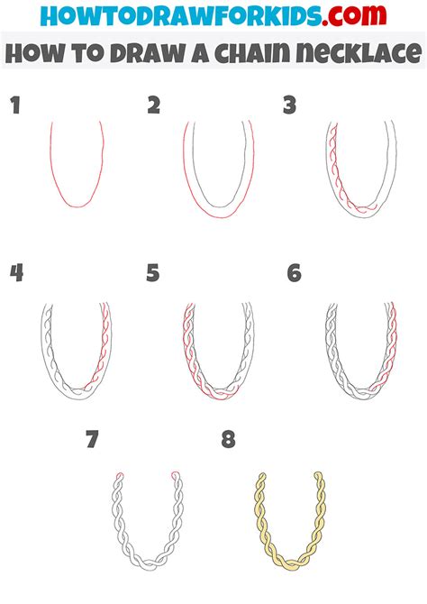 How To Draw A Chain Necklace Easy Drawing Tutorial Fo