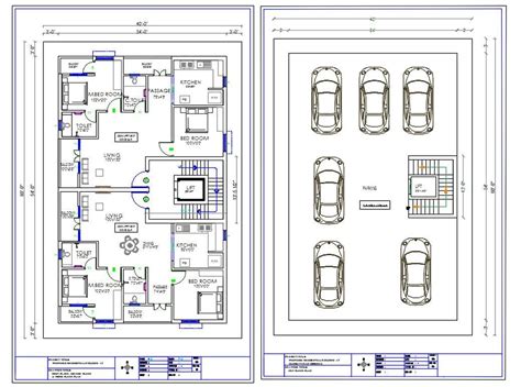 2400 Sqft 2 Bhk House Apartment Layout With Furniture Cad Drawing Dwg