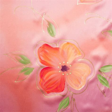 Soft Candy Pink Candy Flower Art Painting Silk Painting Fabric